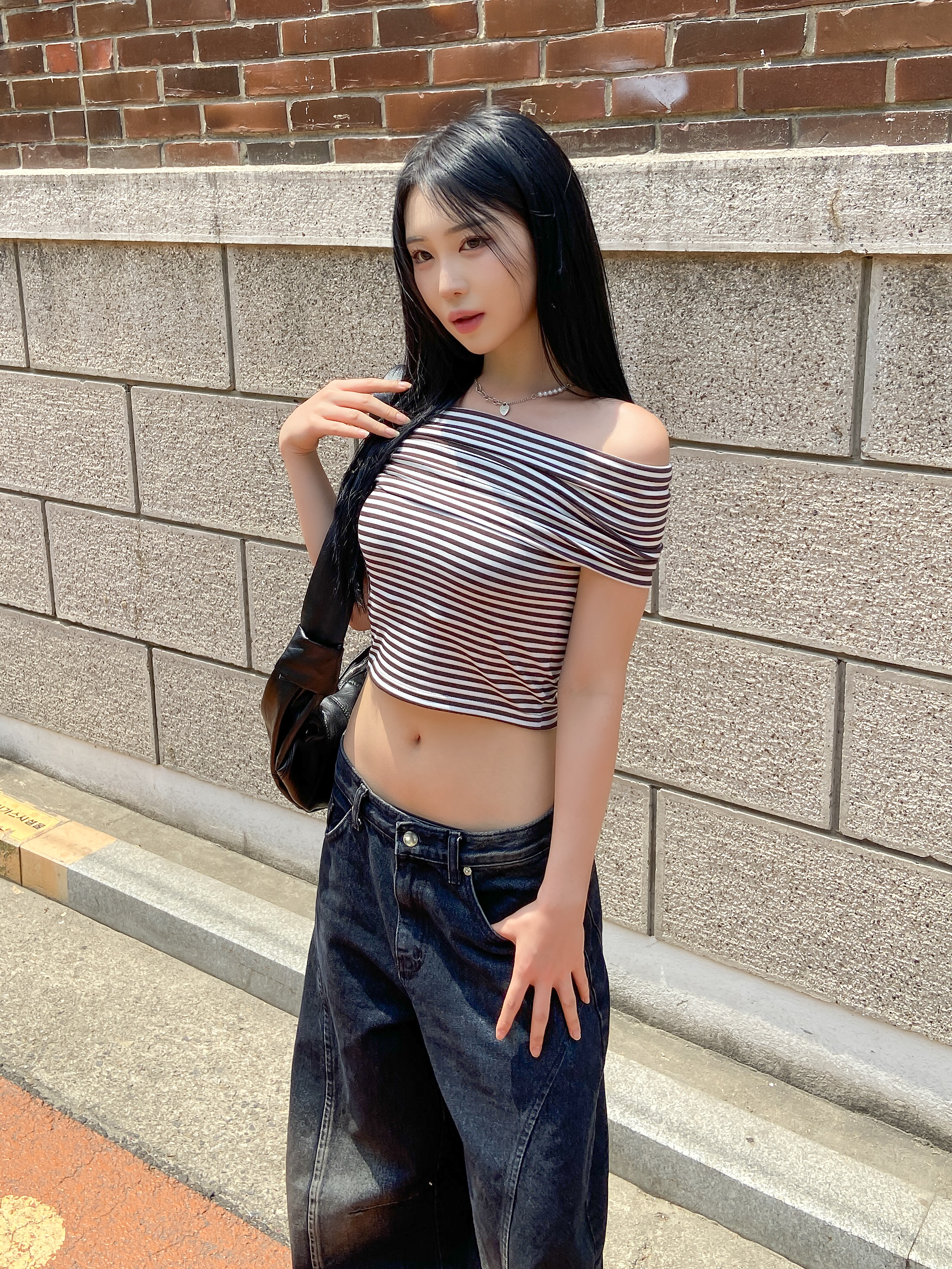 クロップドボーダーオフショルTシャツ | 詳細画像13