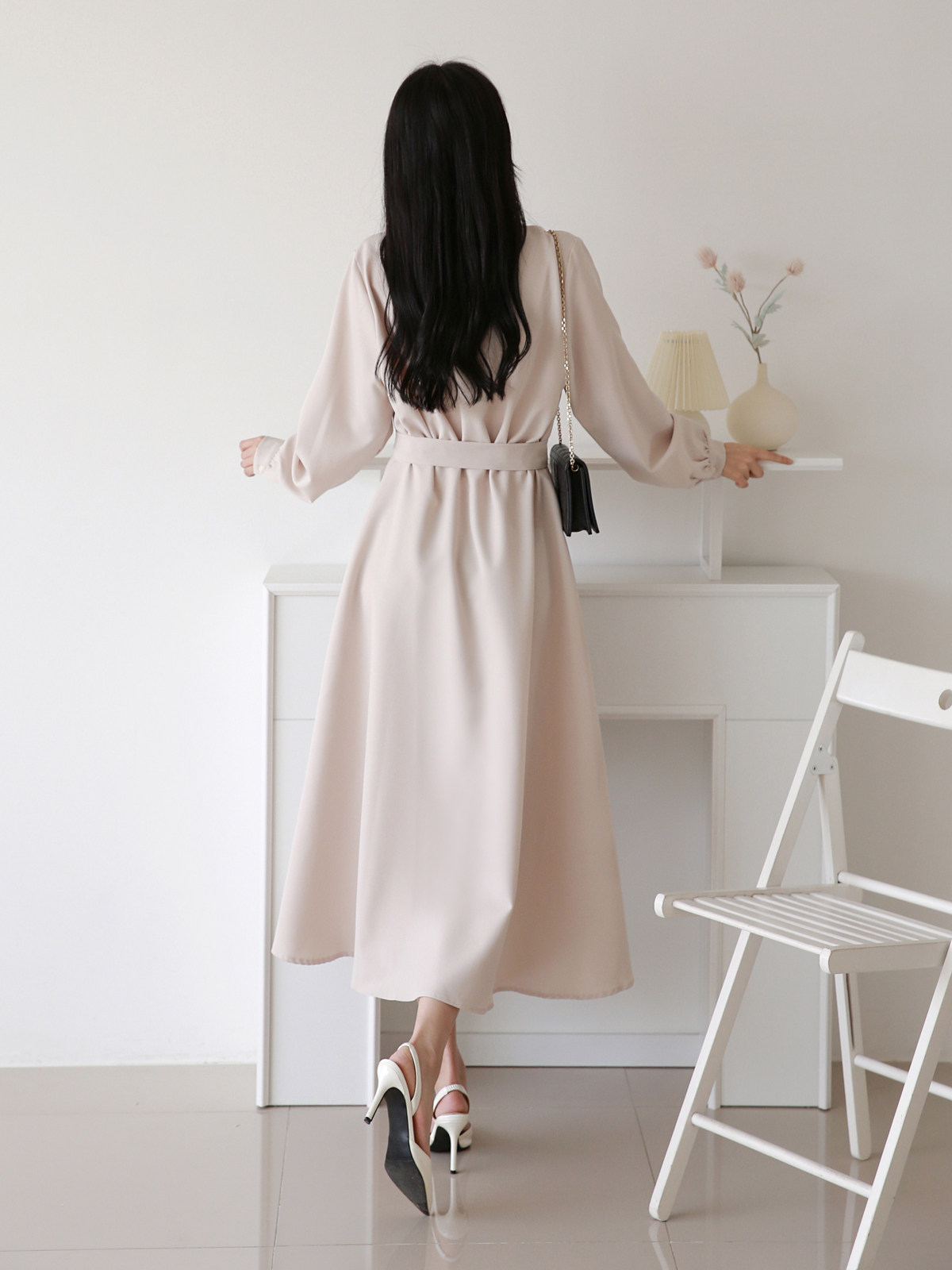 ベルト付フライフロントAラインシャツワンピース | 詳細画像8