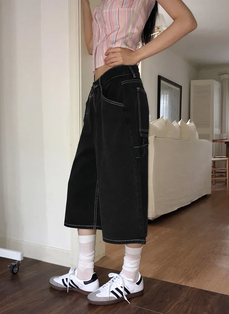 カーペンターステッチ7分丈デニムパンツ | WONDERWONDER | 詳細画像1