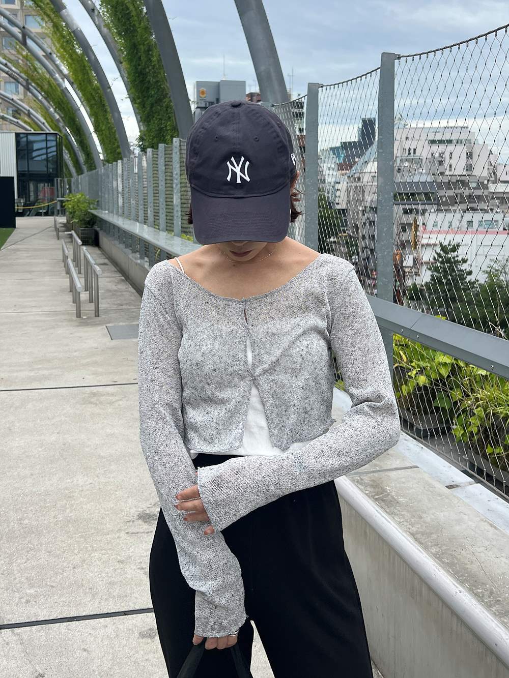 リネン混クロップドシアーTシャツ | 詳細画像3