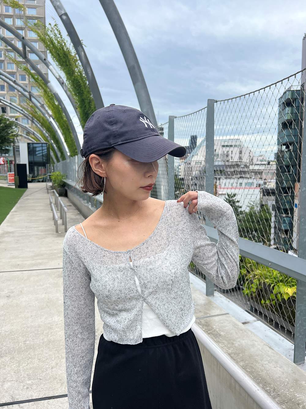 リネン混クロップドシアーTシャツ | 詳細画像5