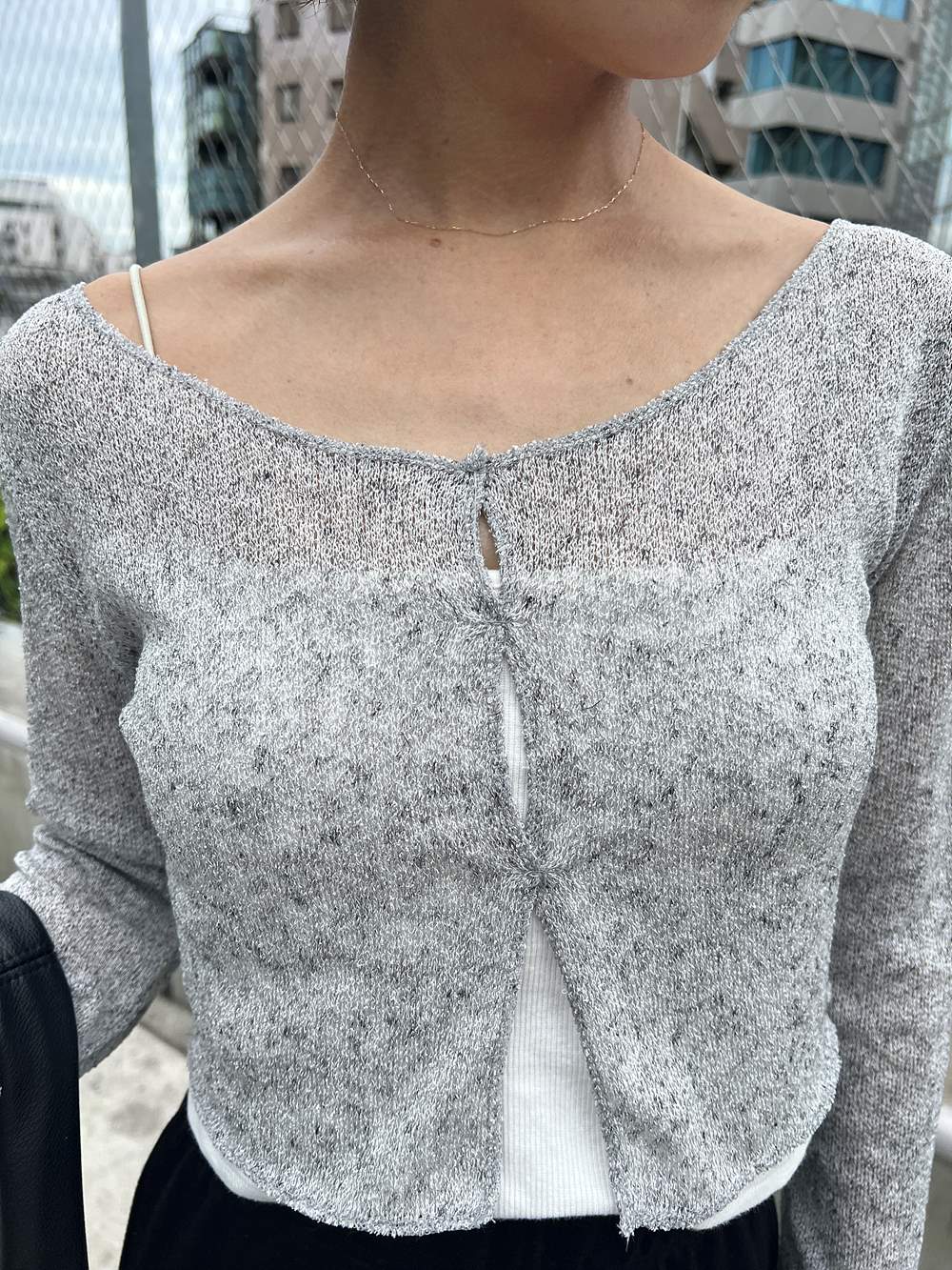 リネン混クロップドシアーTシャツ | 詳細画像13