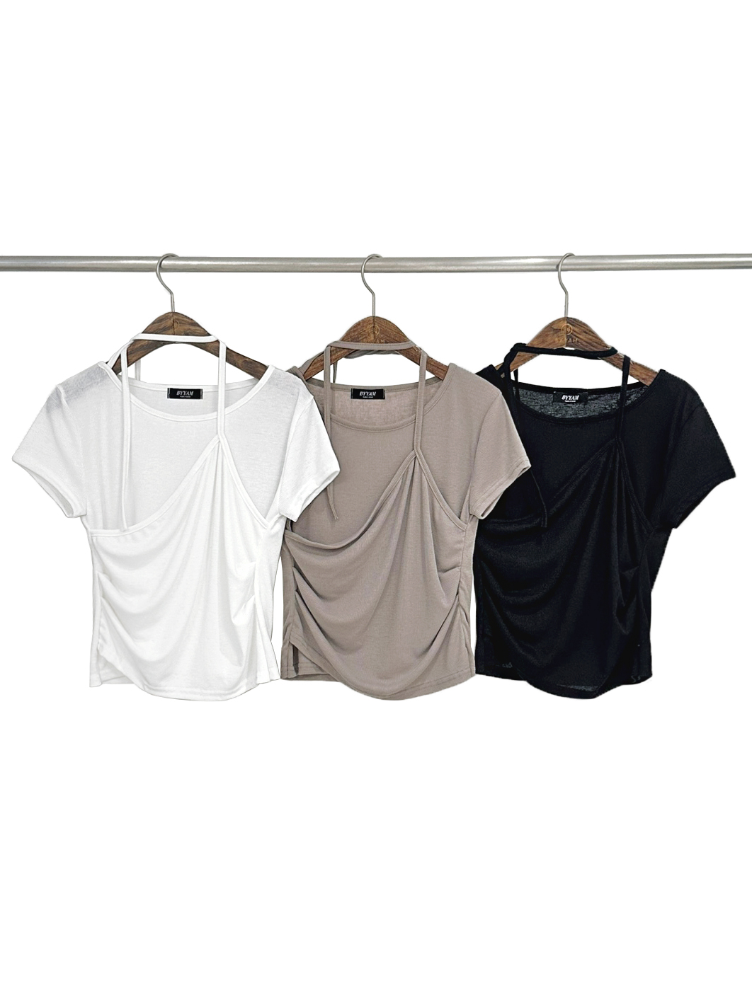 ホルターキャミレイヤード風半袖Tシャツ | 詳細画像8