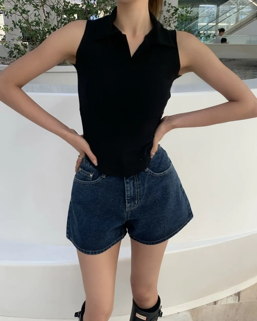 スキッパーラウンドヘムスリムノースリーブ | 詳細画像1