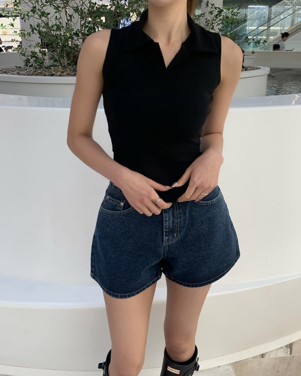 スキッパーラウンドヘムスリムノースリーブ | 詳細画像3