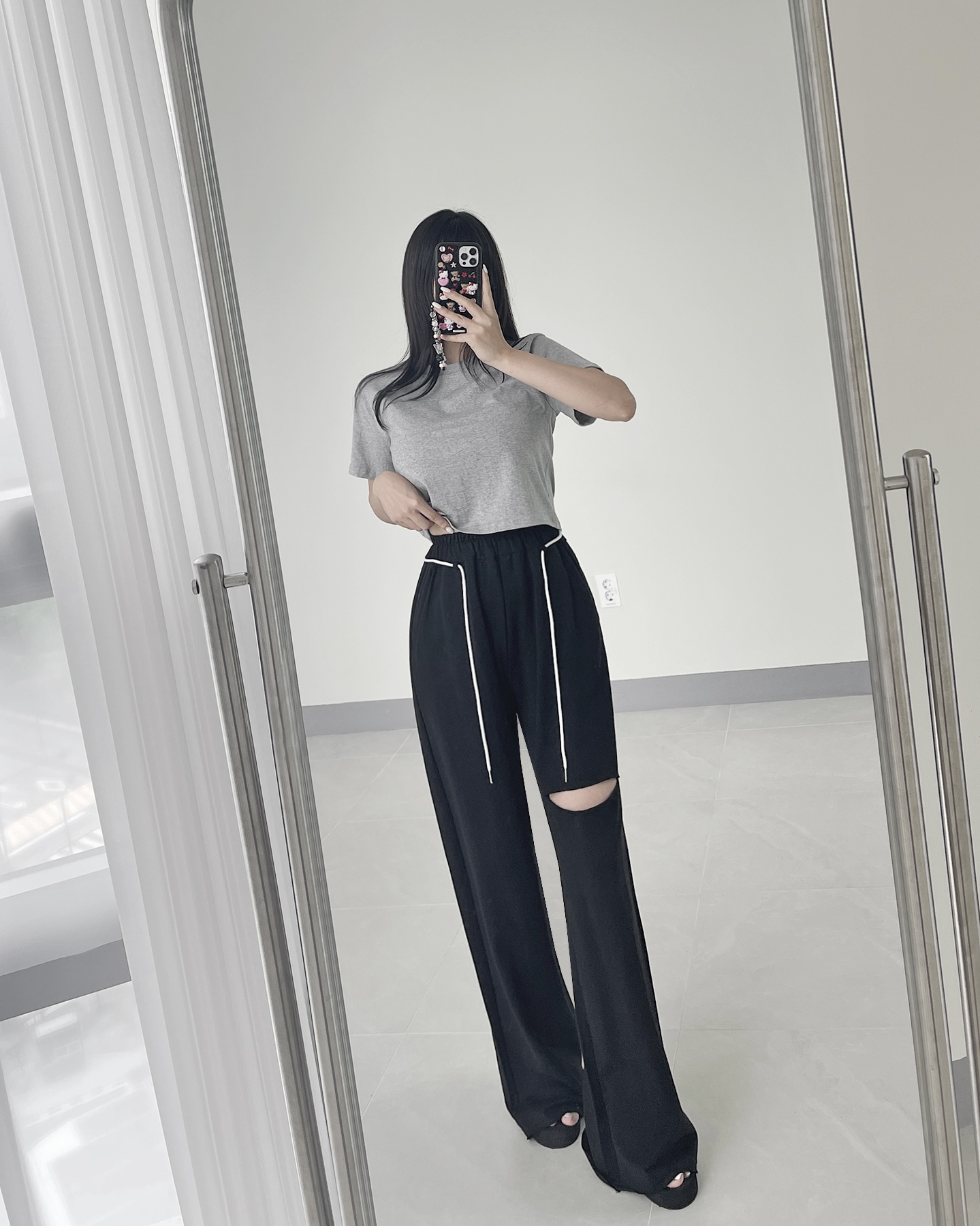 配色ストラップ付カットワイドスウェットパンツ | 詳細画像14