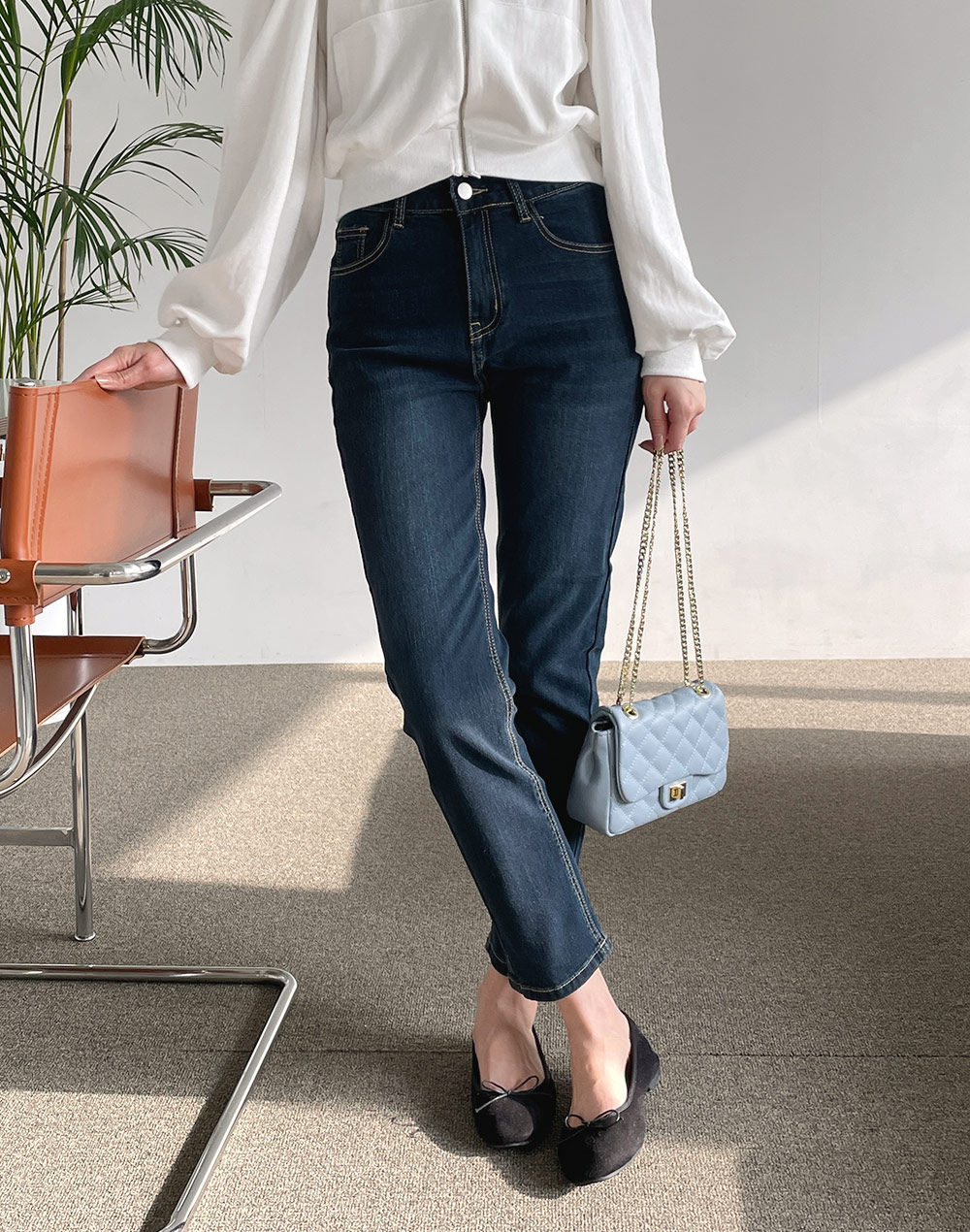 配色ステッチタイトデニムパンツ | 詳細画像3