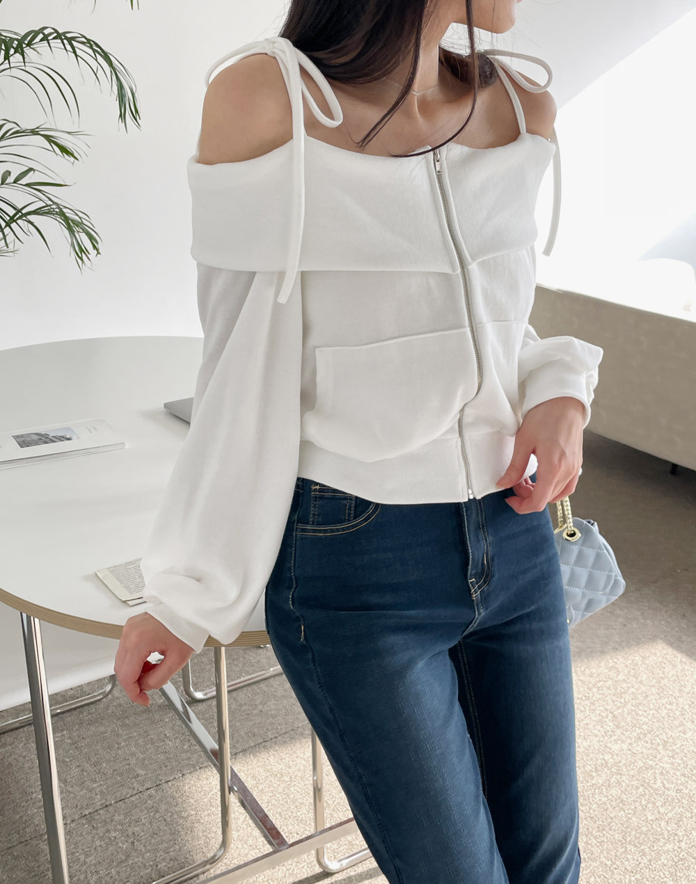 配色ステッチタイトデニムパンツ | 詳細画像4