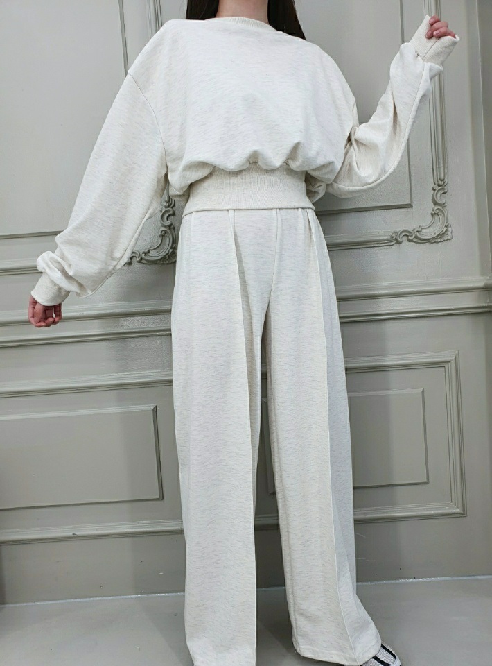 リブヘム長袖スウェット&センタープレスパンツSET | 詳細画像4