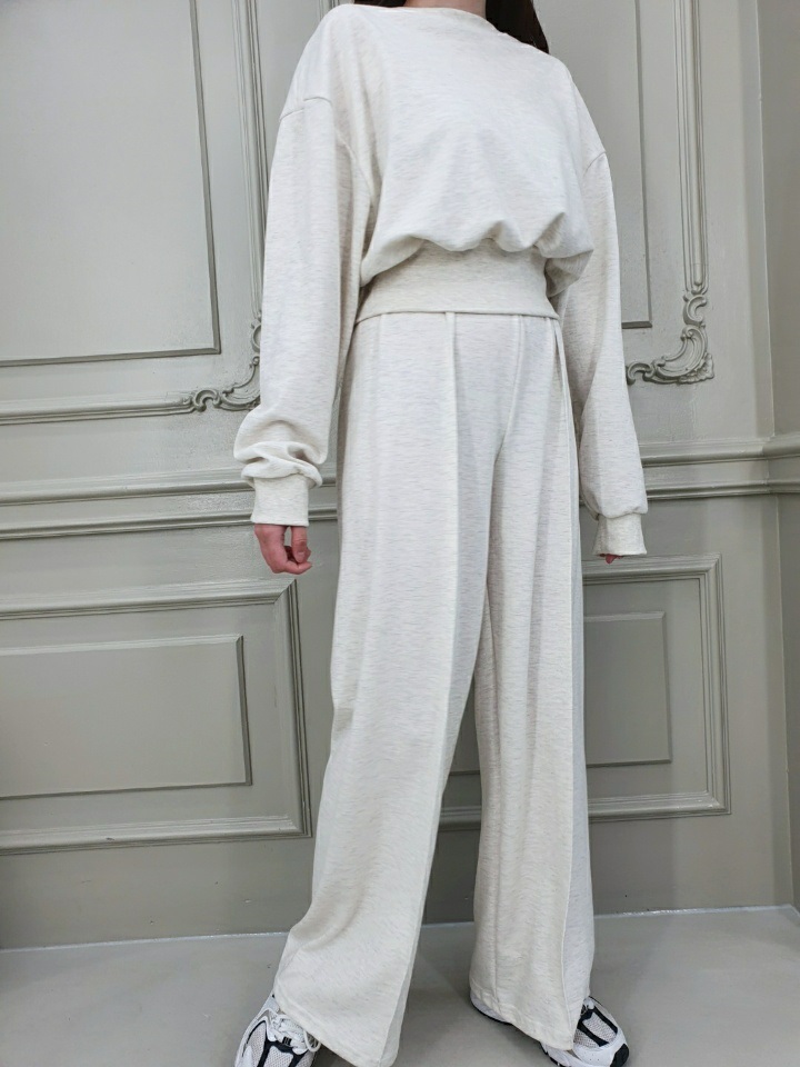 リブヘム長袖スウェット&センタープレスパンツSET | 詳細画像6