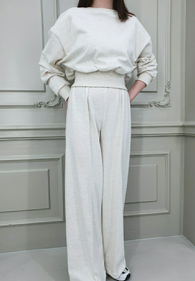 リブヘム長袖スウェット&センタープレスパンツSET | 詳細画像7