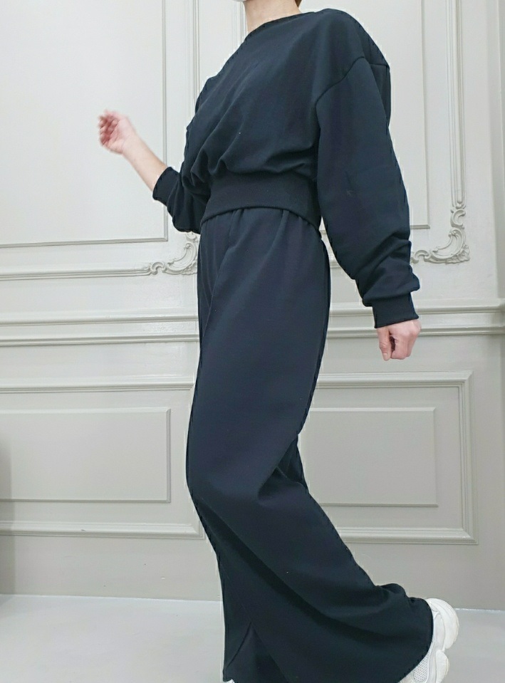 リブヘム長袖スウェット&センタープレスパンツSET | 詳細画像9