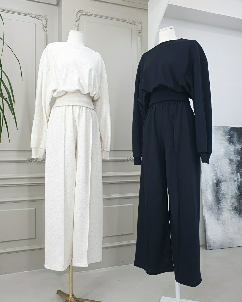 リブヘム長袖スウェット&センタープレスパンツSET | 詳細画像10