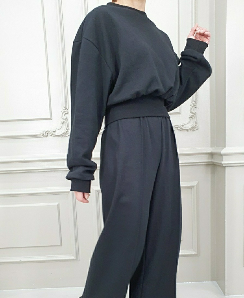 リブヘム長袖スウェット&センタープレスパンツSET | 詳細画像3