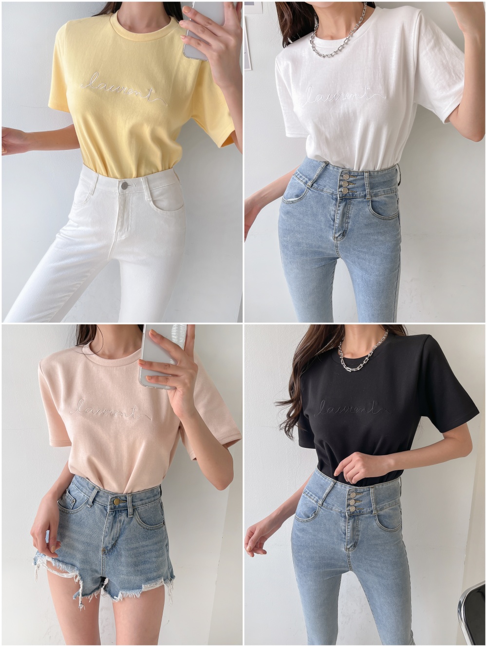 テンセル混半袖刺繍Tシャツ | 詳細画像7