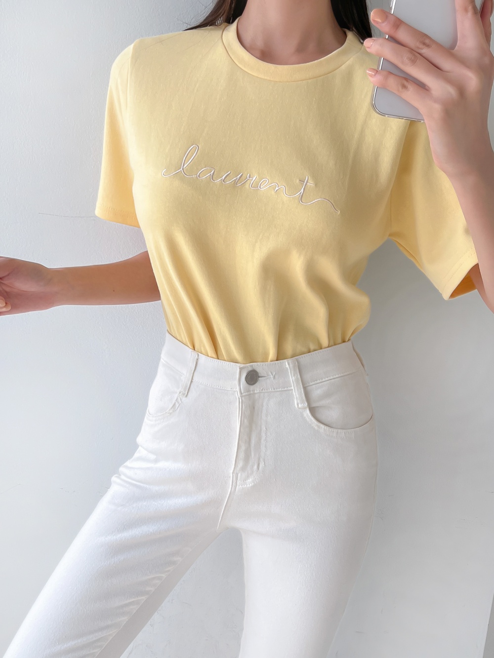テンセル混半袖刺繍Tシャツ | 詳細画像11