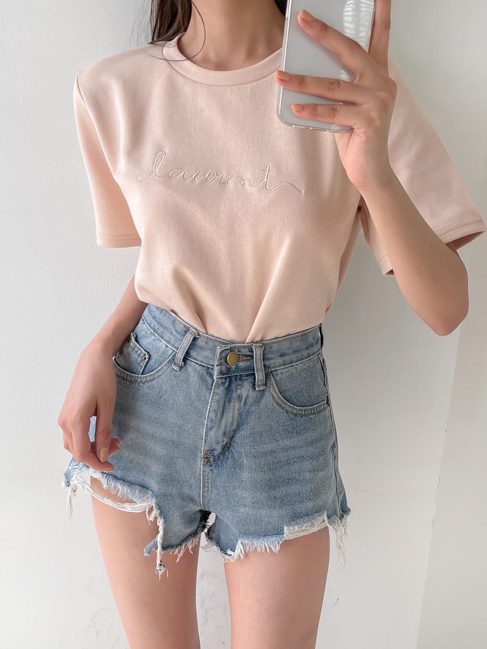 テンセル混半袖刺繍Tシャツ | 詳細画像13