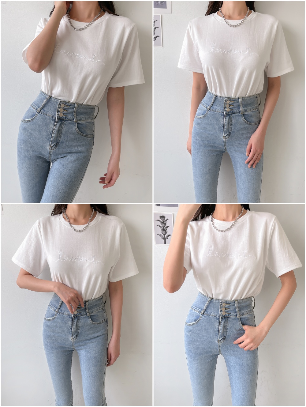 テンセル混半袖刺繍Tシャツ | 詳細画像30