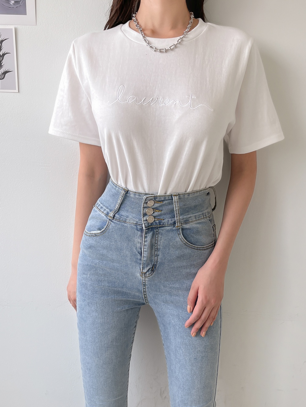 テンセル混半袖刺繍Tシャツ | 詳細画像24
