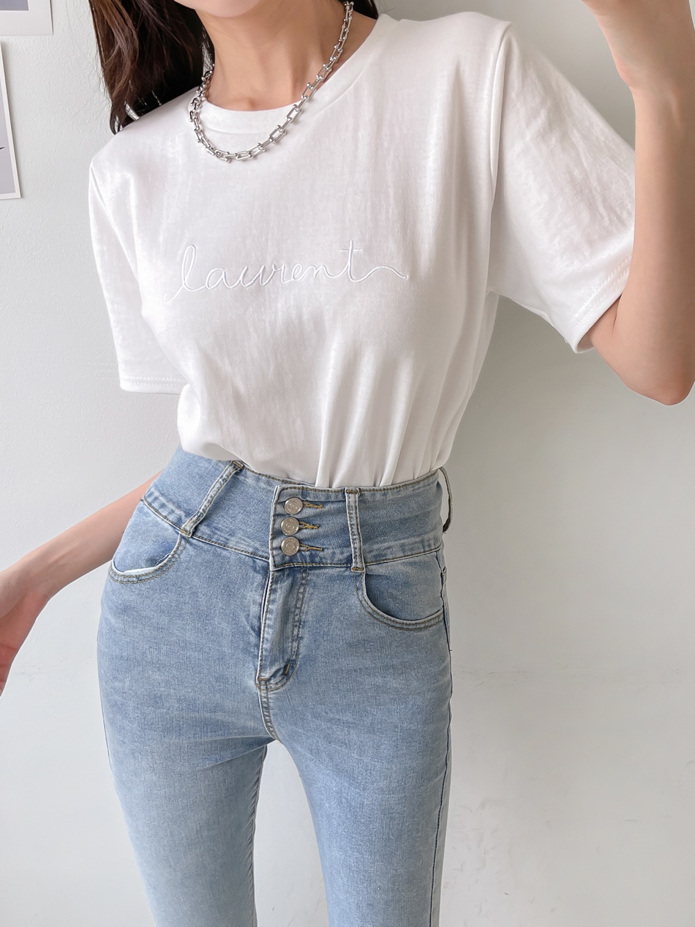 テンセル混半袖刺繍Tシャツ | 詳細画像22