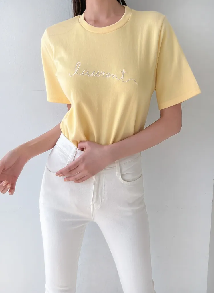 テンセル混半袖刺繍Tシャツ | 詳細画像1