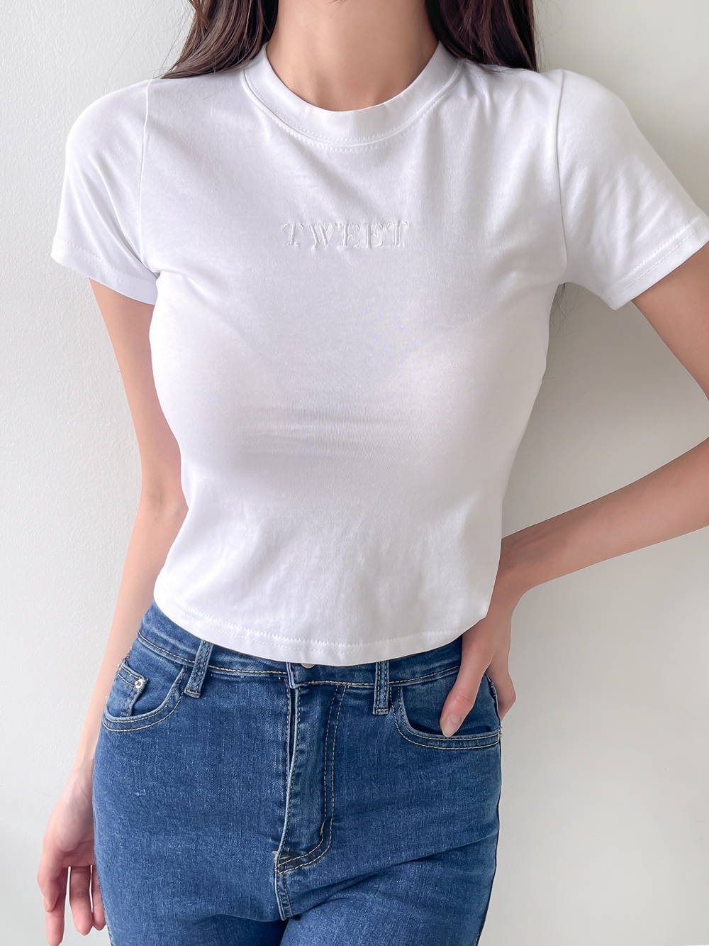 TWEET刺繍スリムTシャツ | 詳細画像8