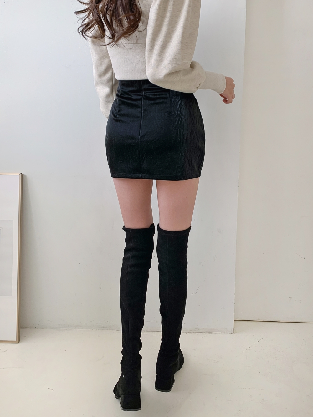 パンツ裏地クラックレザー調ミニスカート | 詳細画像14