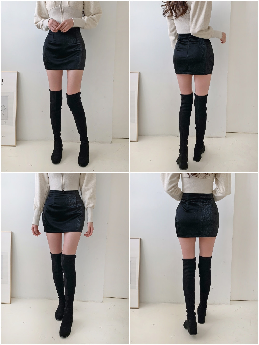 パンツ裏地クラックレザー調ミニスカート | 詳細画像30