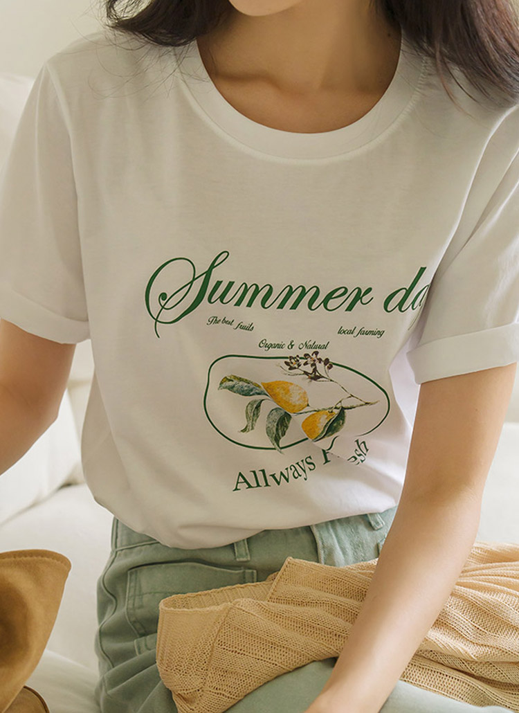 レモンプリント半袖Tシャツ | レディースファッション通販 - DHOLIC