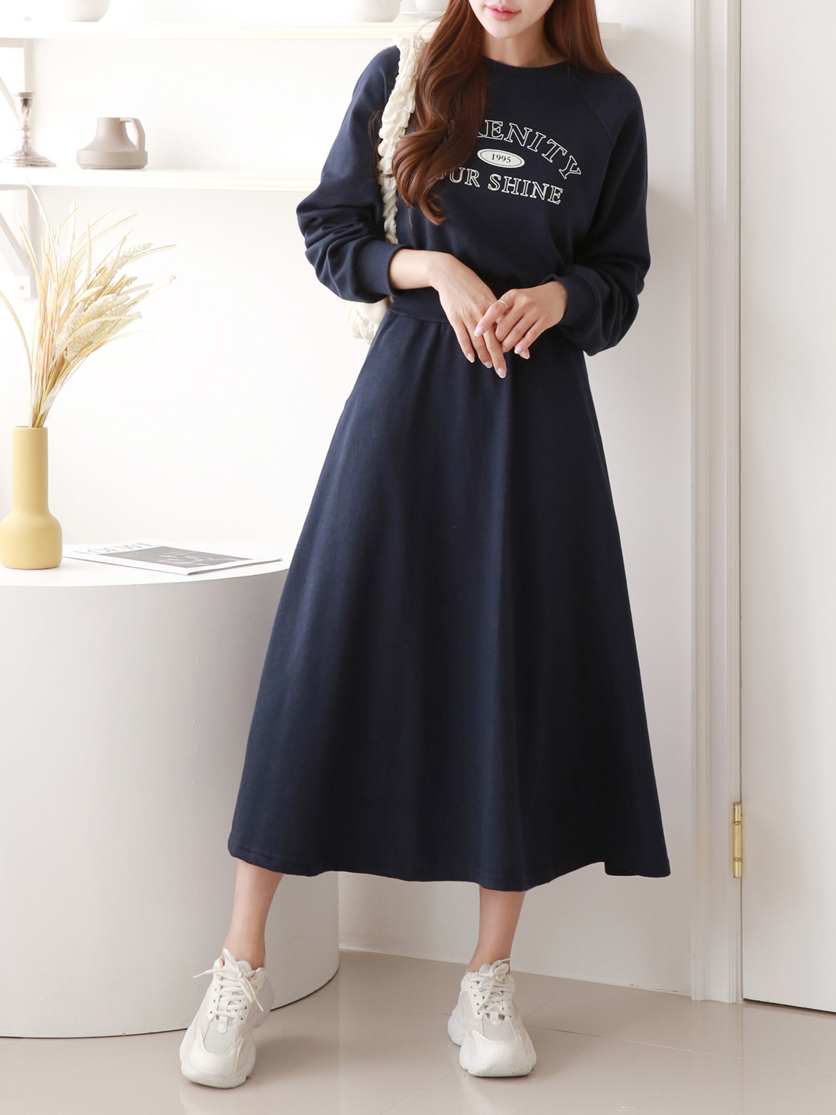 SERENITYラグランスウェットフレアワンピース | 詳細画像6