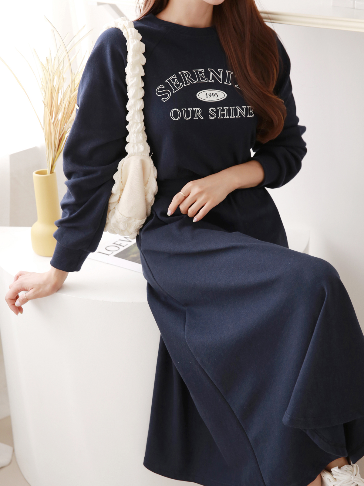 SERENITYラグランスウェットフレアワンピース | 詳細画像9