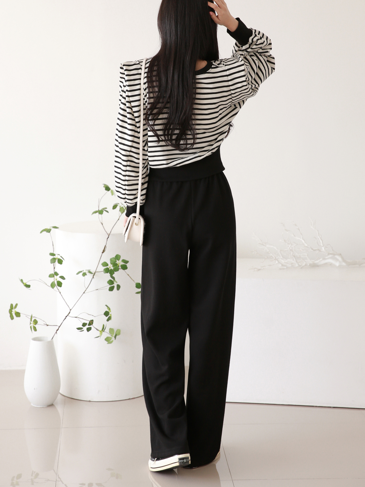 パワショル長袖ボーダースウェット&センタープレスパンツSET | 詳細画像5