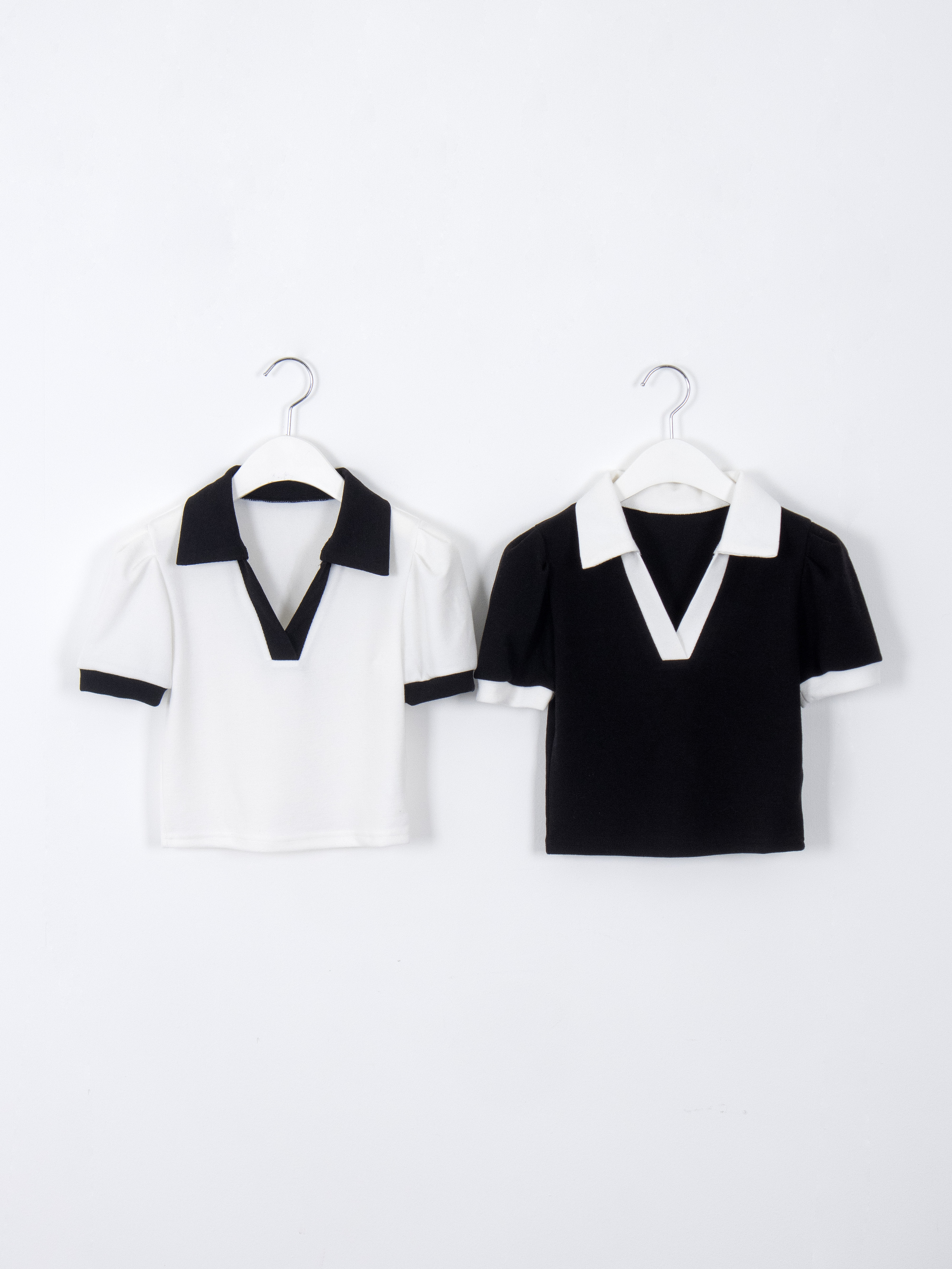 配色スキッパークロップド半袖Tシャツ | 詳細画像6