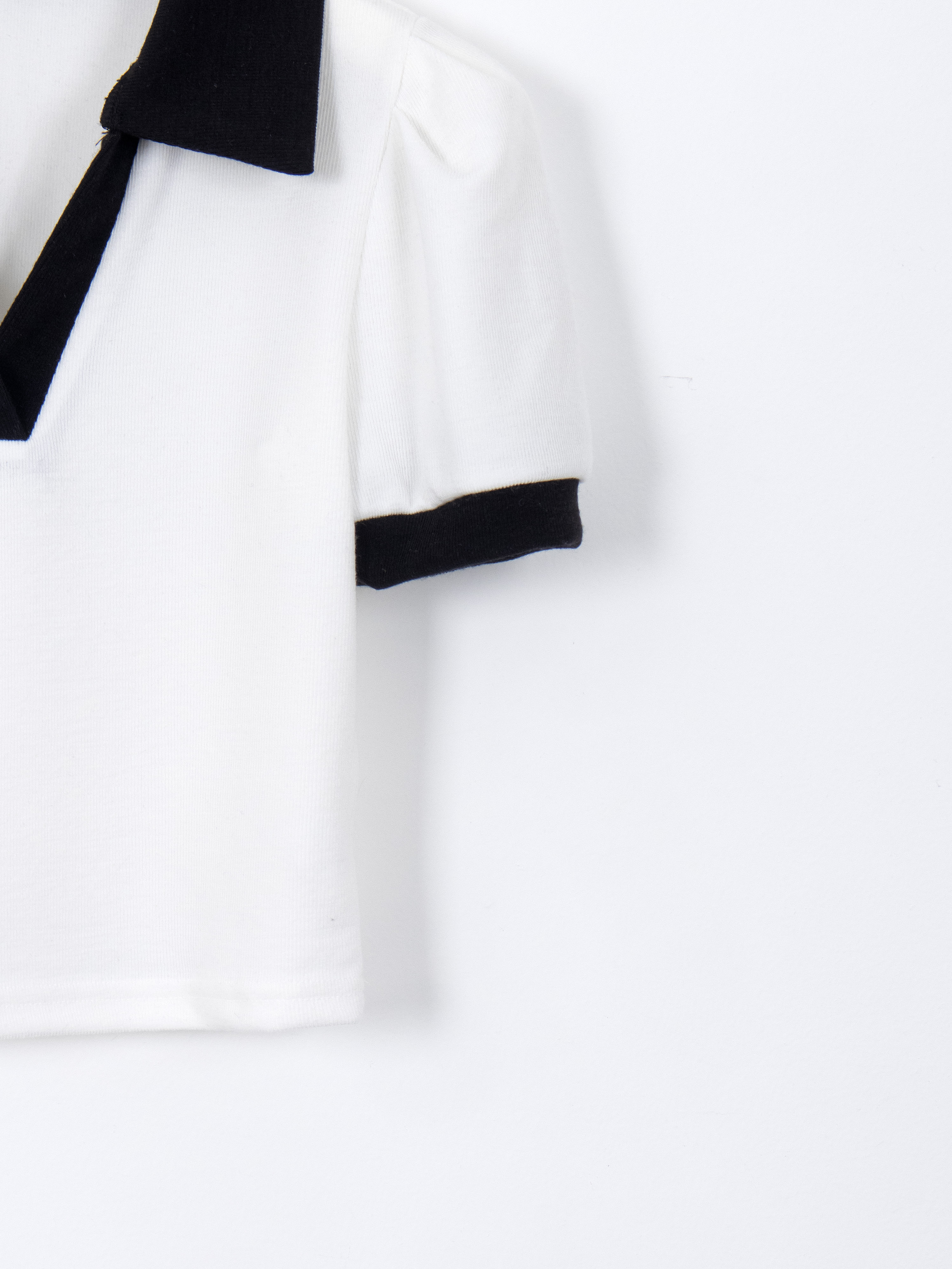 配色スキッパークロップド半袖Tシャツ | 詳細画像10