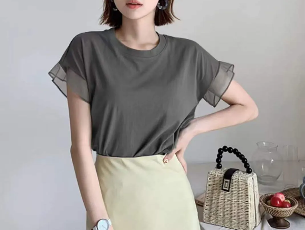 シフォンフリル半袖Tシャツ | 詳細画像1