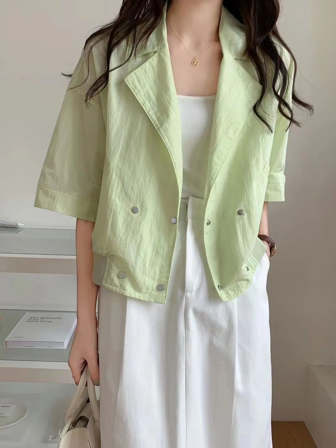 テーラードダブルボタン半袖ジャケット | 詳細画像1