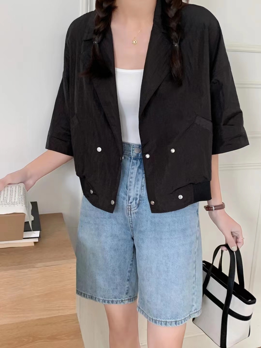 テーラードダブルボタン半袖ジャケット | 詳細画像5