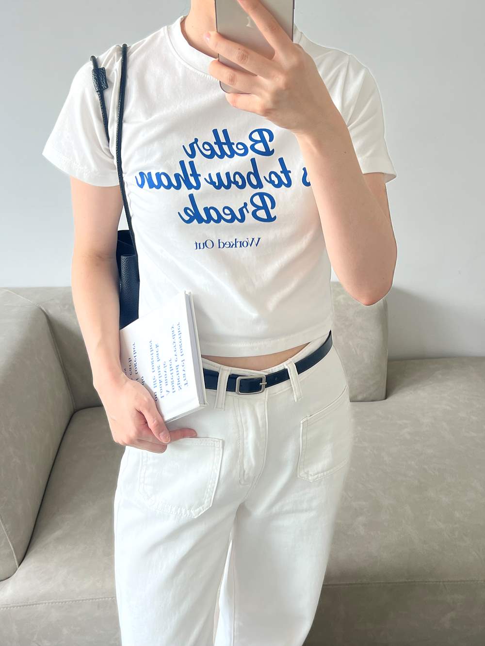 レタリングクロップド半袖Tシャツ | 詳細画像2