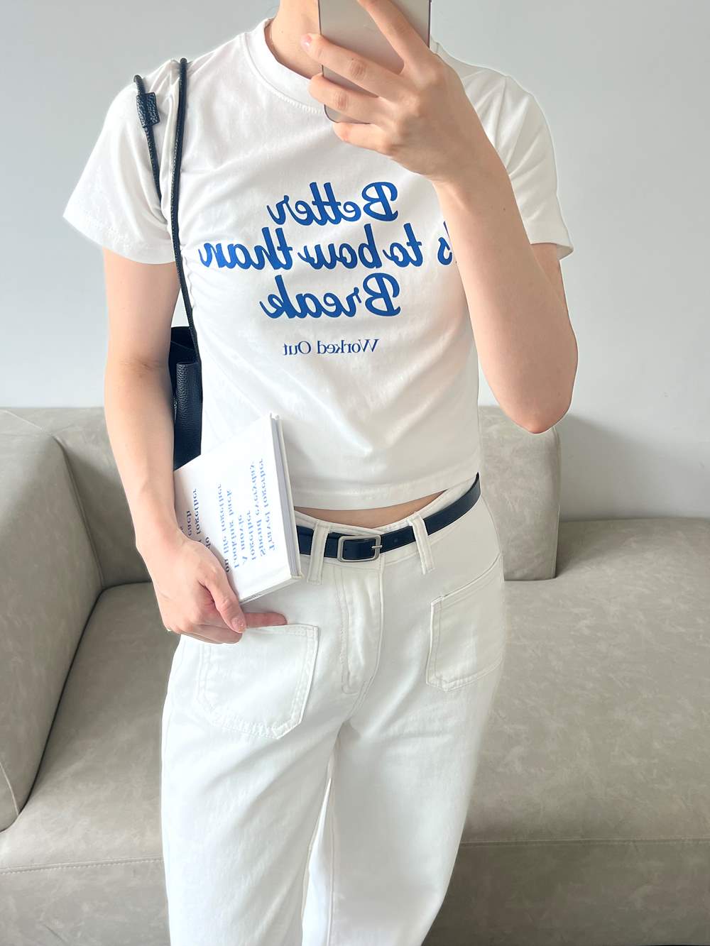 レタリングクロップド半袖Tシャツ | 詳細画像3