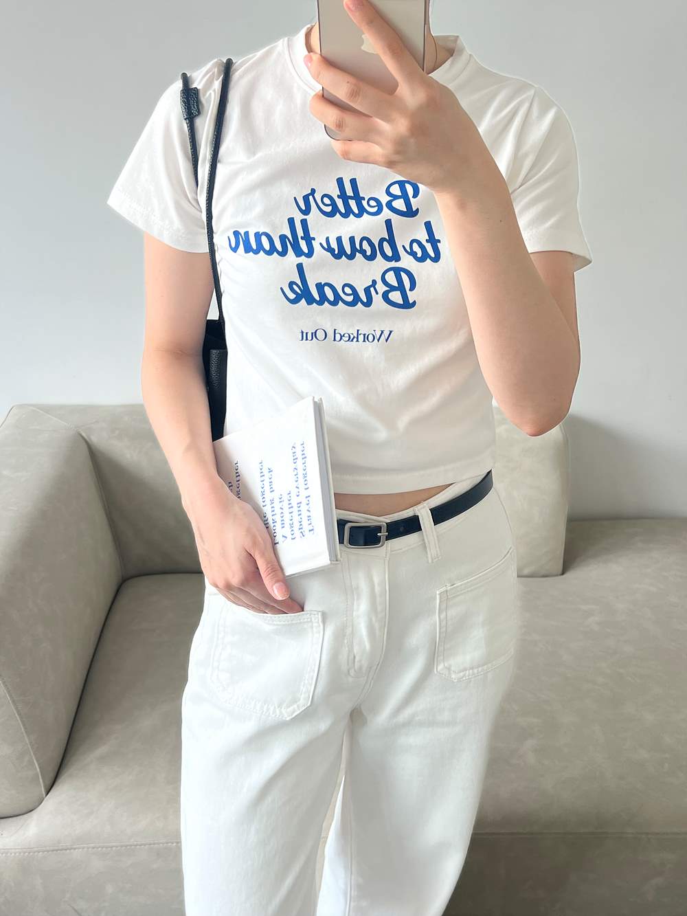 レタリングクロップド半袖Tシャツ | 詳細画像4