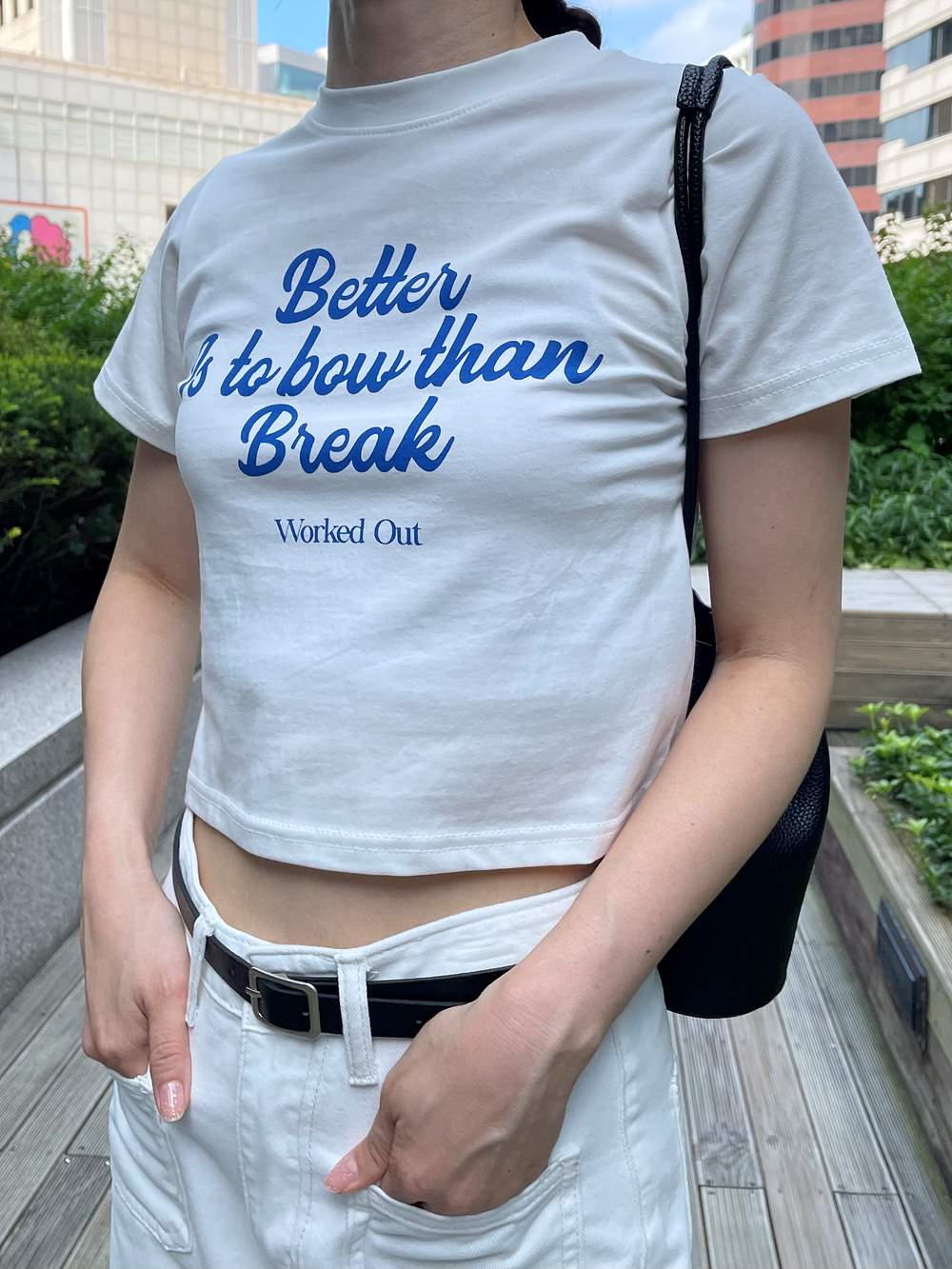 レタリングクロップド半袖Tシャツ | 詳細画像7