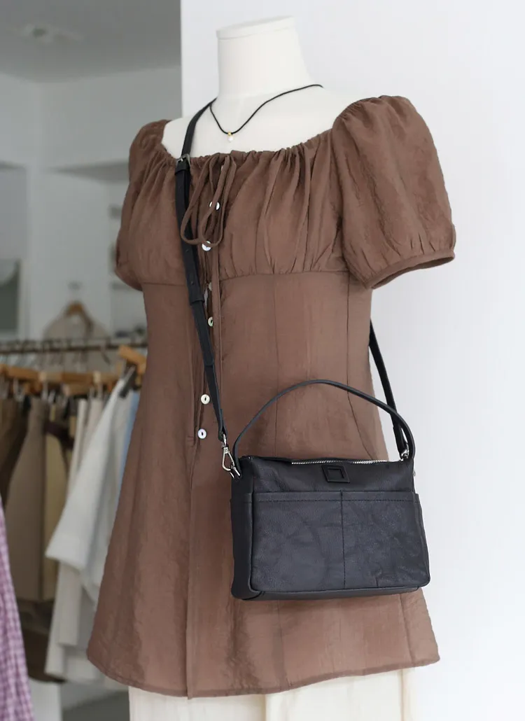 2WAYシボレザー調スクエアポイントバッグ | whosbag | 詳細画像1