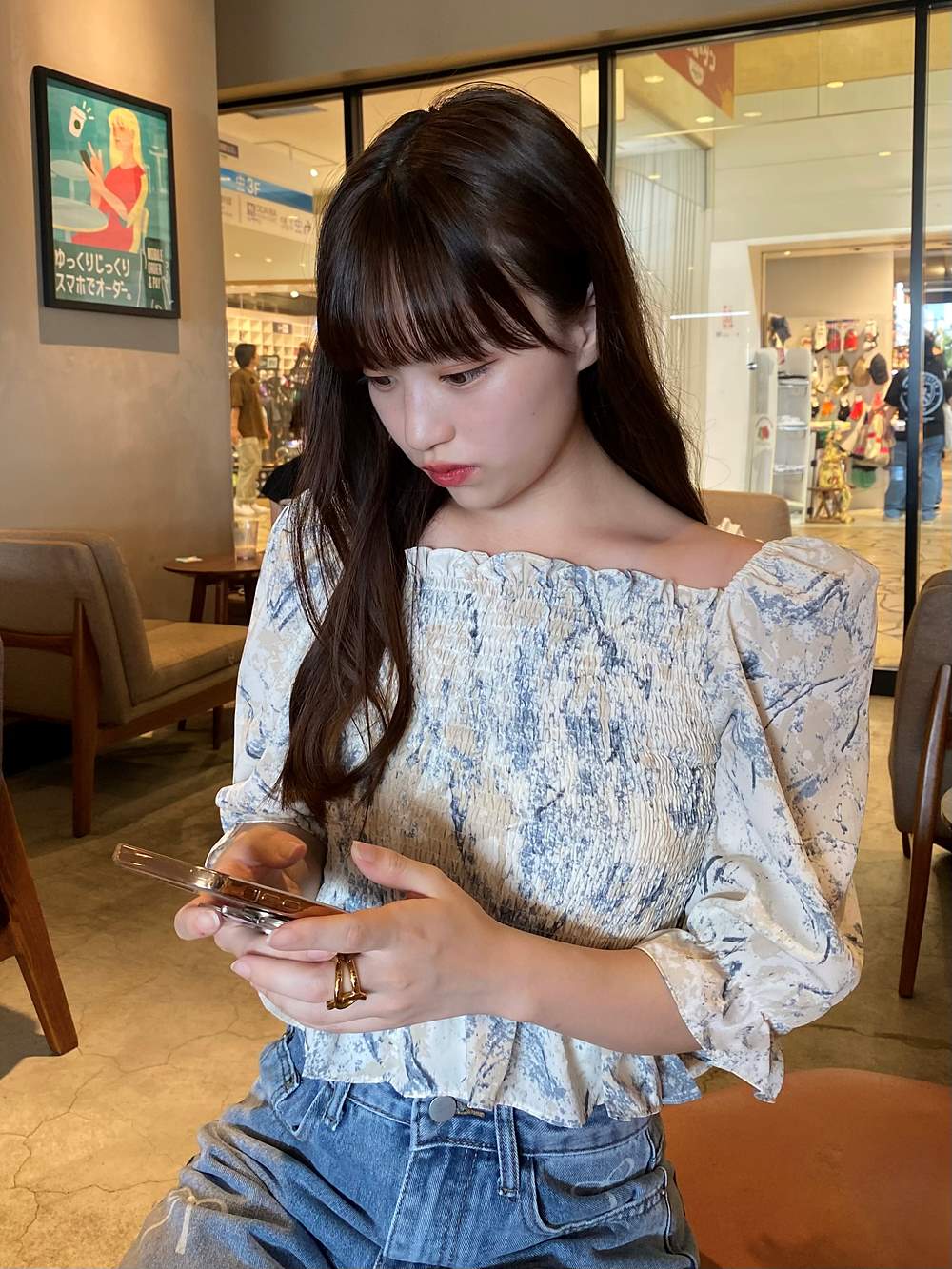 2WAYパターンシャーリングパフブラウス | 詳細画像6