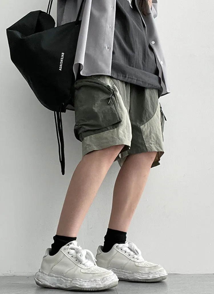 ベルト配色ハーフカーゴパンツ | hijjoo | 詳細画像1