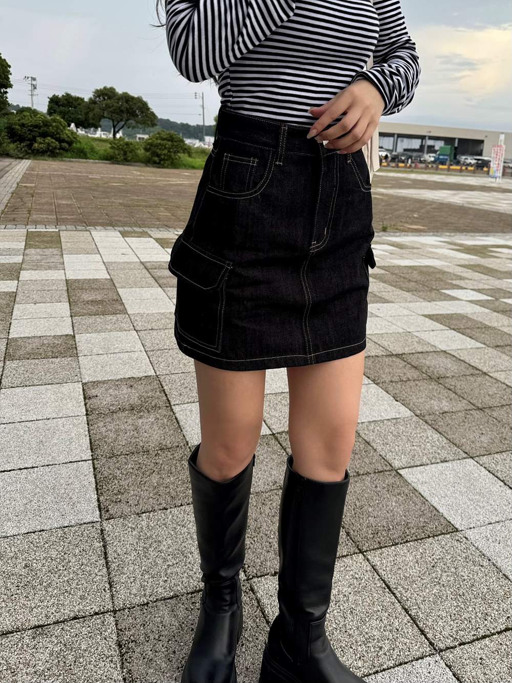 パンツ裏地デニムカーゴミニスカート | 詳細画像9