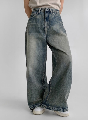 デニムパンツ ワイド フレア ウォッシュ ストリート 全2色 b4360 ウォッシュワイドフレアデニムパンツ | レディースファッション
