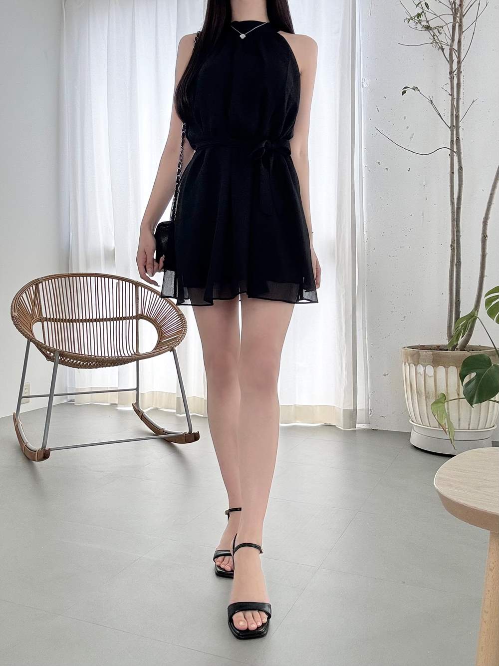 ストラップ付アメスリシフォンミニワンピース | 詳細画像9