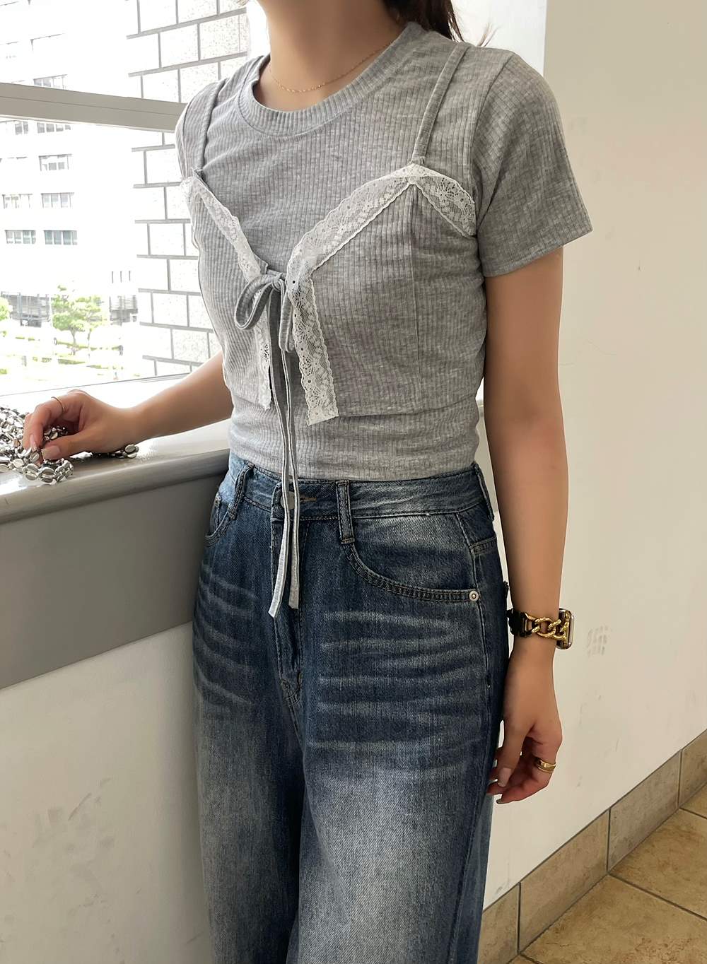 レースリボンビスチェ&半袖TシャツSET | 詳細画像11