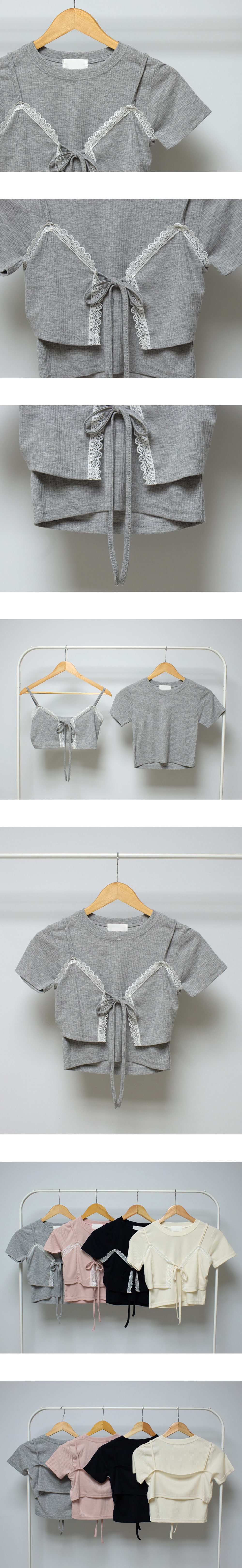 レースリボンビスチェ&半袖TシャツSET | 詳細画像13