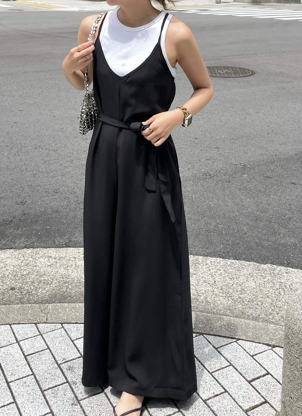 MYLAN バックリボンオールインワン ストラップ付バックリボンオールインワン | レディースファッション